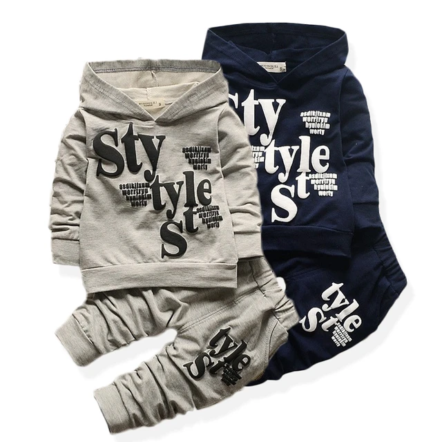 Baby Clothes For Boys Alphabet Long Sleeve Top Pants 2-Piece Set Autumn Sweater Suit Children's Clothing Apparel Outfit 1