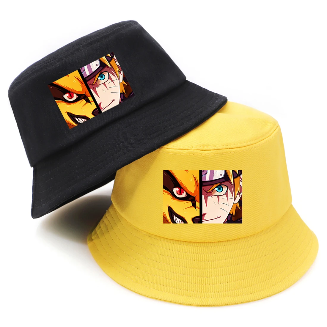 Japan Anime Bucket Hat Men Women Nine tailed fox Cartoon Streetwear