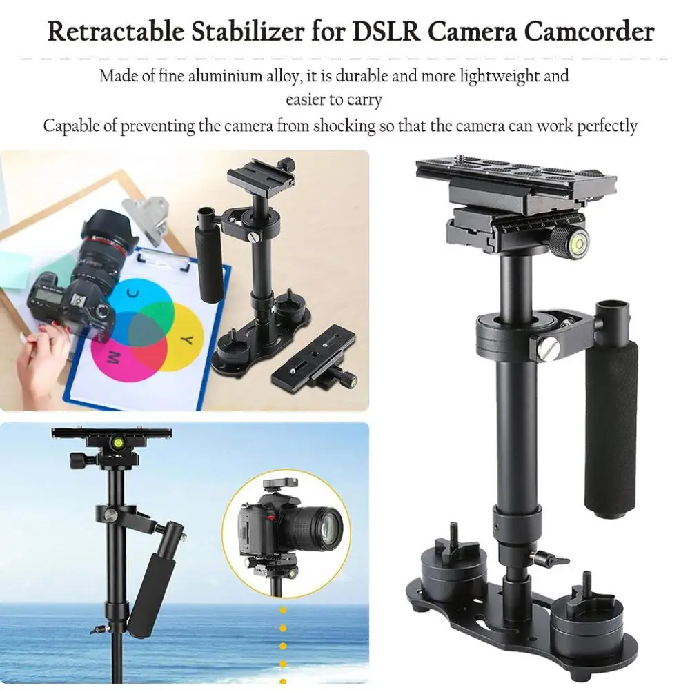 S40 Steadycam масштабируемый из углеродного волокна Ручной Стабилизатор Steadicam для Canon Nikon sony DSLR камера компактная видеокамера