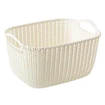 

Imitation Rattan Desktop Storage Basket Plastic Porous Storage Basket Kitchen Snacks Storage Box Bathroom xi zao lan