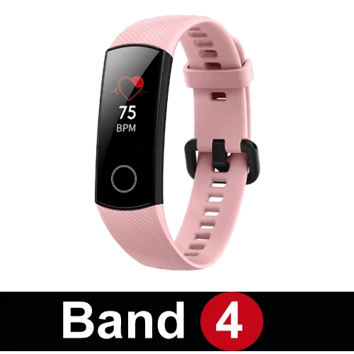 Huawei Honor Band 4 Band 5 Смарт-часы 50 м Водонепроницаемый фитнес-трекер AMOLED сенсорный экран для сердечного ритма монитор сообщение шоу - Цвет: Band 4 Pink