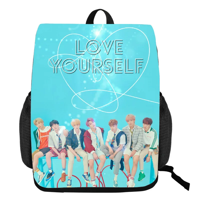 Рюкзак с персонажами bangtan для мальчиков, школьный рюкзак, сумка с изображением единорога для девочек, рюкзак, рюкзаки "KPOP", escolares de unicornio, женская сумка для книг - Цвет: printed backpack 1