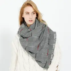 Женский шарф с принтом птиц, Модный осенне-зимний стиль через границу, предназначен для маленьких клетчатых кисточек, имитирующих кашемир