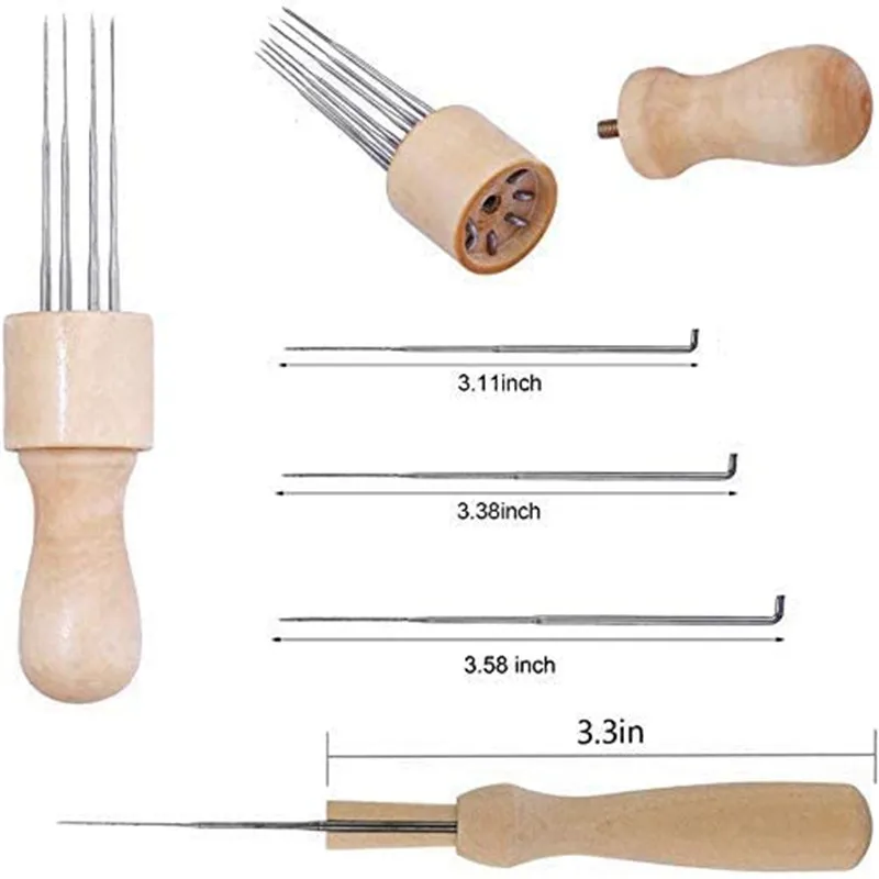 LMDZ 40 Colors Wool Fiber DIY Wool Felt Kit Handle Felt Toys Making Fabric Materials Handcraft Needle For Beginners