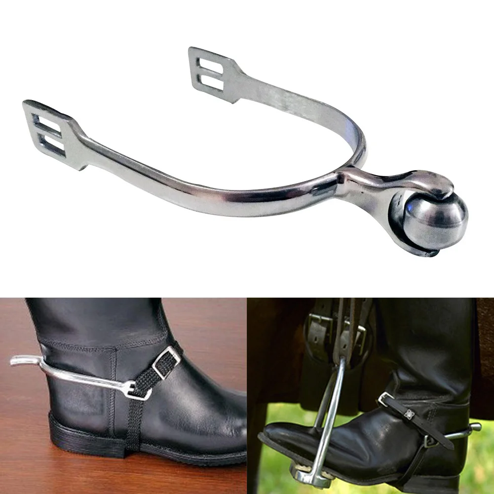 Horse Riding Spurs Training Equestrian Accessories Riding Boots Spur Silver 