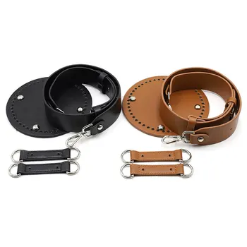 

Solid Color PU Leather Shoulder Strap Bucket Bag Bottom Set Woven Set Bag Belt Handmade Handbag Backpack DIY Bag Accessory