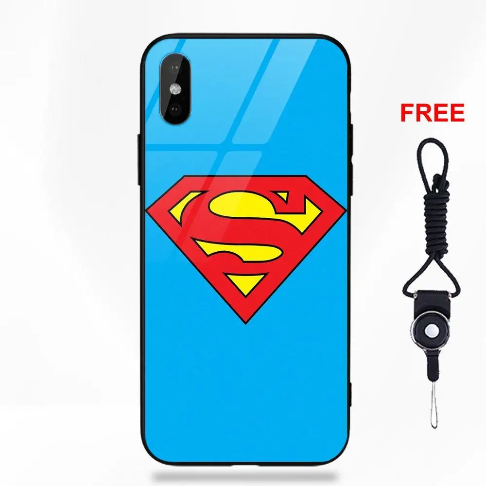 Новое поступление Супермен логотип стиль жесткий для Apple iPhone 5 5C 5S SE 6 6S 7 8 Plus X XS Max XR Силиконовый ТПУ оправа закаленное стекло Капа