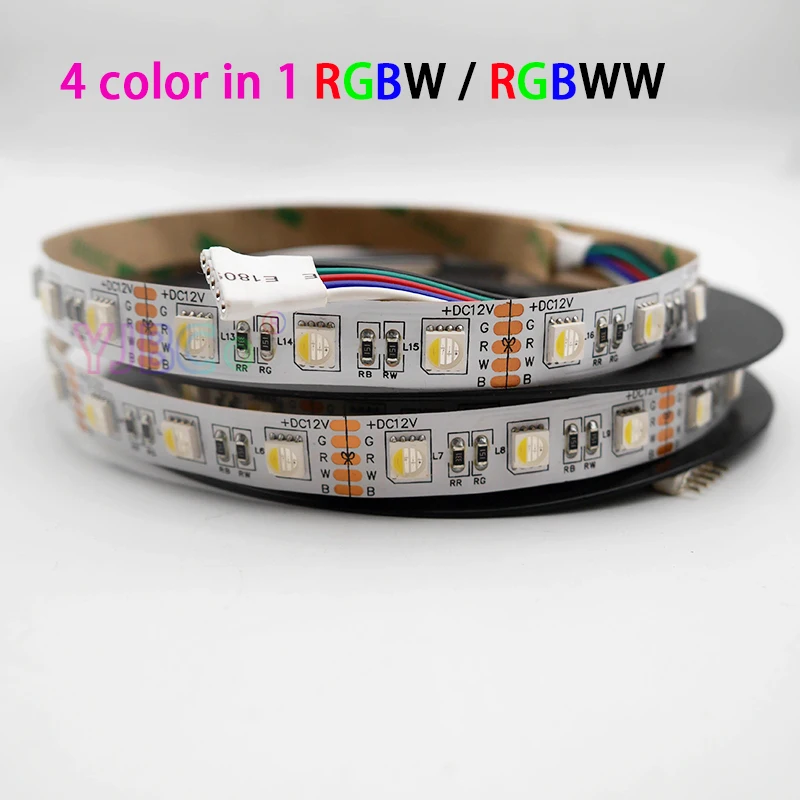 US $11.93 5MLot DC 12V 24V RGBWRGBWW 4 Color In 1 Led Chip 60LedsM 300leds Waterproof IP3065IP67 5050 SMD Flexible LED Strip Light