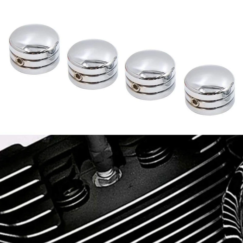 Black Motorcycle Engine Piston Screw Cover Cap For Harley Softail Dyna Sportster 883 1200 72 X48 750 Pack 4 