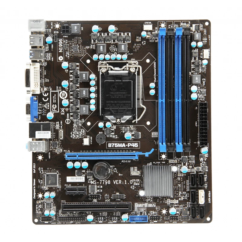 

For MSI B75MA-P45 Desktop Motherboard LGA 1155 DDR3 boards support 22nm B75 100% tested intact