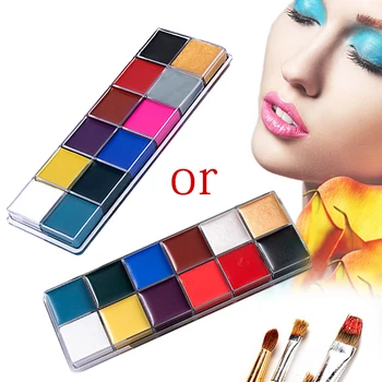 

Halloween 12 Colors Face Body Art Paint Oil Painting Art Make Up Set Cosmetic Kit Halloween Party