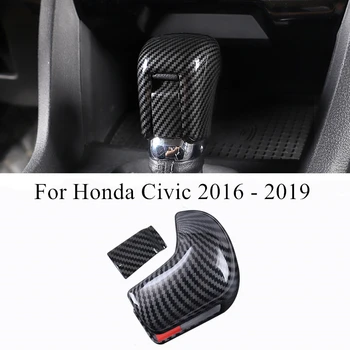 

Car Gear Shift Cover ABS Carbon Fiber Style Interior Decoration Accessories For Honda Civic 10th 2019 2018 2017 2016