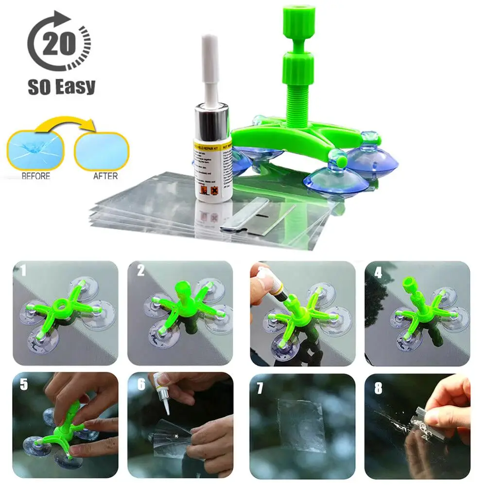 

Car Glass Repair Tool Windscreen Windshield DIY Kit Wind Glass For Chip Crack Car Windshield Repair Auto Glass Repair Tools Set