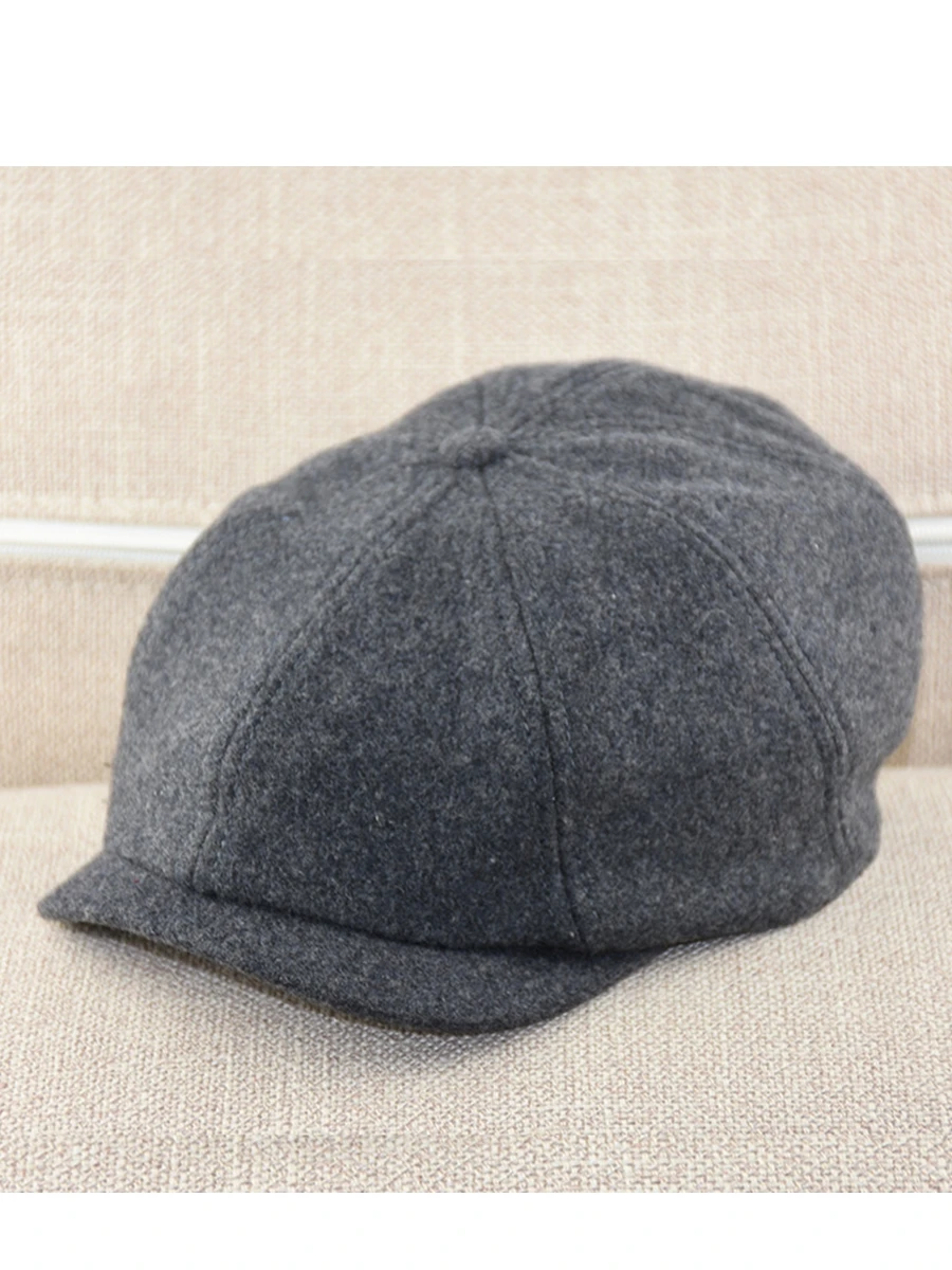 Dad Winter Felt Ivy Hat Male Leisure Octagon Cap Lady Wool Beret Big Head Man Plus Size Newsboy Caps 56-58cm 58-60cm | Аксессуары для