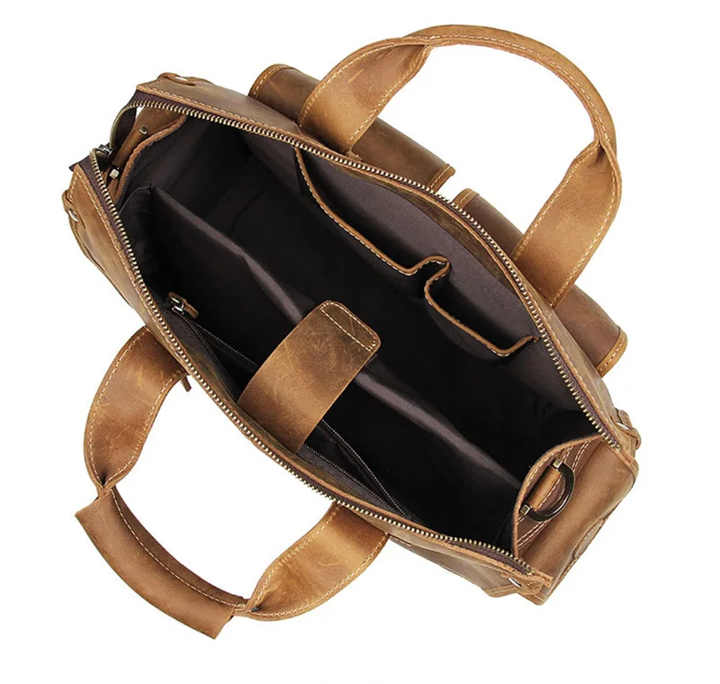 Luufan новая популярная кожаная мужская короткая сумка 2 передних кармана деловая сумка 13,6 дюймов ноутбук ПК сумки мужская сумка