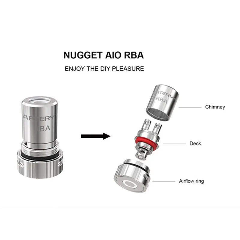 Артерия самородок AIO 40 Вт Vape Pod Комплект с 1500 мАч встроенный аккумулятор и RBA катушка и 2 мл бак электронной сигареты испаритель vs Vinci/Drag