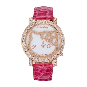 

Hello Kitty Ladies Watch Kids Cute Cartoon Brand Silicone Watches Enfants Girls Clock Women Children Reloj Relogio Infantil