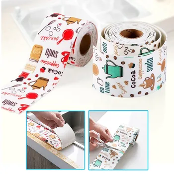 

Mural Art Sealing Strip Non-Woven + PVC Kitchen Sink Basin Self-Adhesive Waterproof Line Tape 280cm DIY Home Decoration