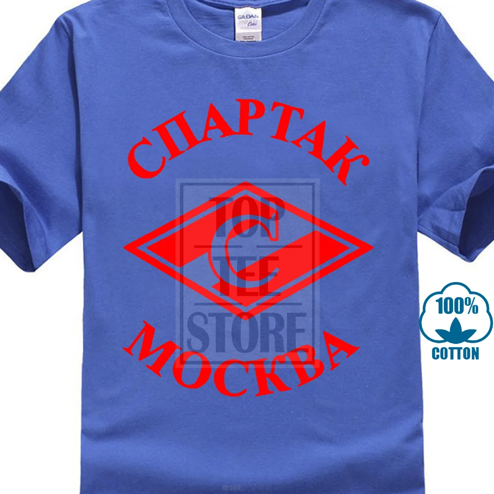 Синий Spartak, летняя Новинка, высокое качество, Мужская футболка, повседневная, короткий рукав, круглый вырез, Модальная, хлопок, футболка, мужская, брендовая, футболка, 020138 - Цвет: Синий