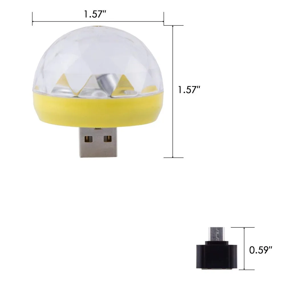 Мини USB диско-светильник светодиодный вечерние светильник s Портативный хрустальный магический шар красочный эффект сценический светильник для дома вечерние украшения караоке