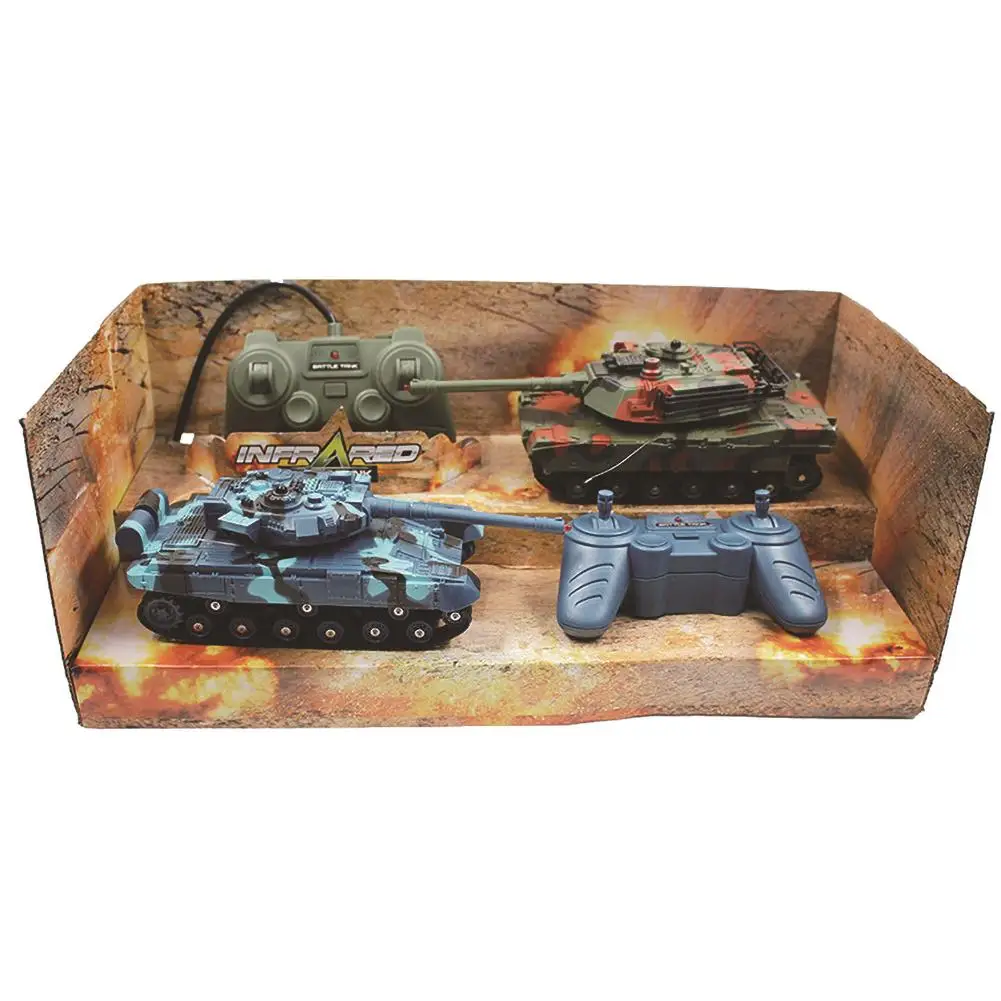

2PCS Small Children's Toy Car Double Battle Tank Car Remote Control Car Anti-fall Collision Children's Educational Toy Rc Car