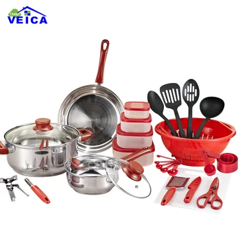 

Cookware Set Sale Stainless Steel 2020 Top Fashion Cookware Cooking Tool Pots And Pan Set 35 Piece Kitchen Starter Combo Utensil