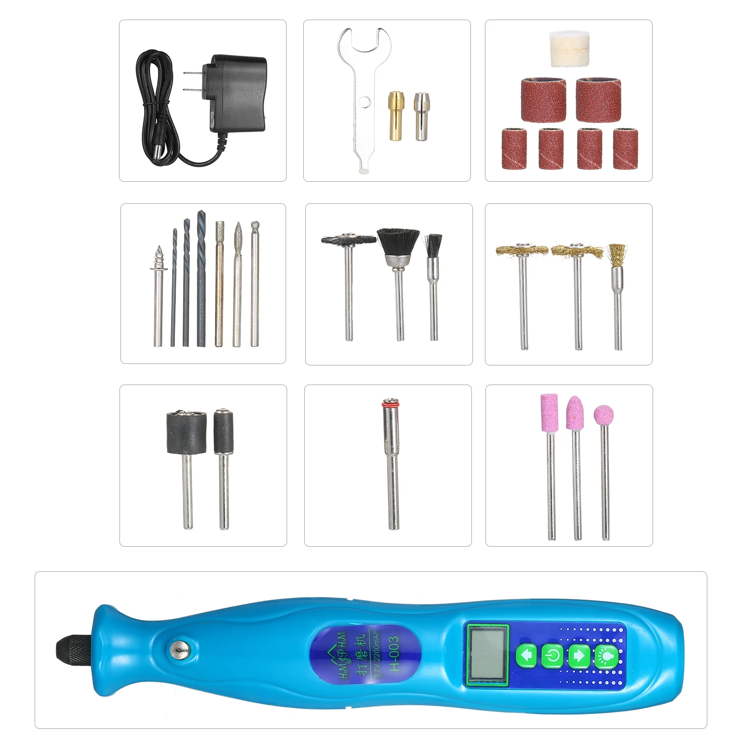 Intelligent Digital Display Electric Grinder Speed Adjustable Digital Display Screen LED Lighting Electric Grinder H-003