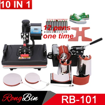 

10 in 1 Combo Heat Press Machine Sublimation Heat Press Heat Transfer Machine For T shirt Plate Mug Shoe Pen Cap Phone Case