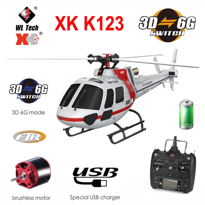 Original Xk K123 6ch Brushless As350 