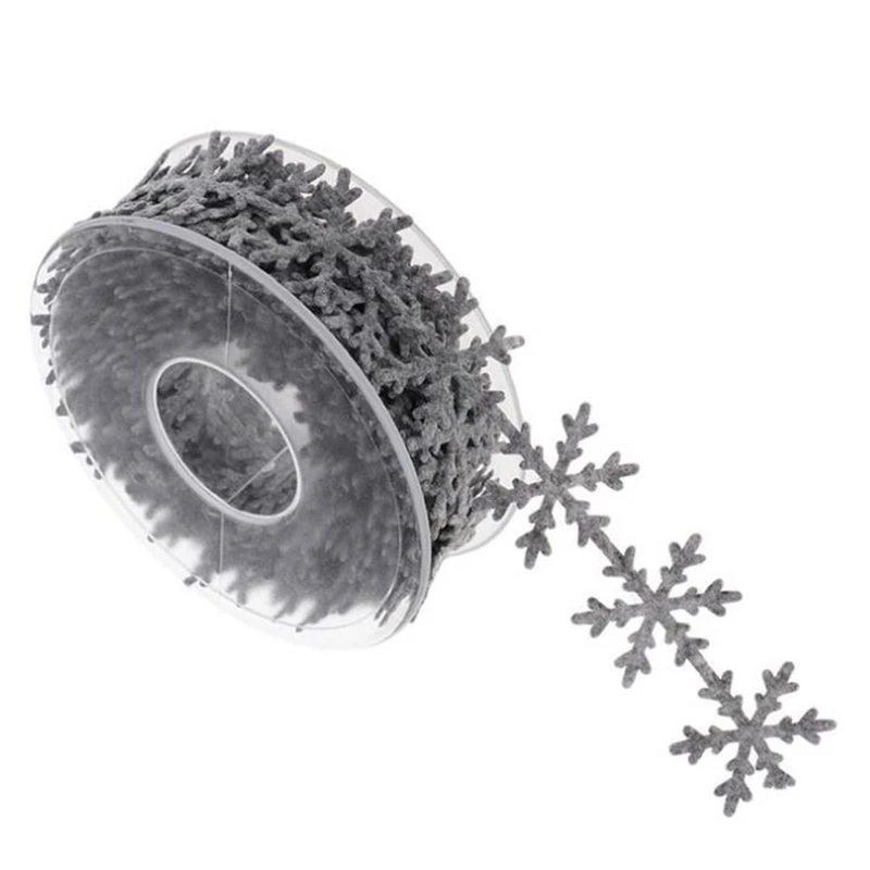1 Roll Non-woven snowflake decorative band Ultrasonic embossed Christmas day decorative ribbons