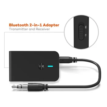 

Wireless Bluetooth 5.0 Audio Receiver Transmitter Chargeable 3.5mm AUX Music Adapter 2 in 1 Wireless Bluetooth Adapter