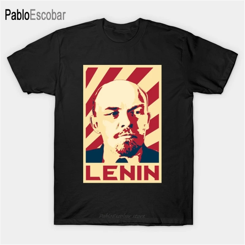 summer cotton t-shirt men brand tshirt Vladimir Lenin Retro Propaganda T-Shirt male top tees fashion euro size | Мужская одежда
