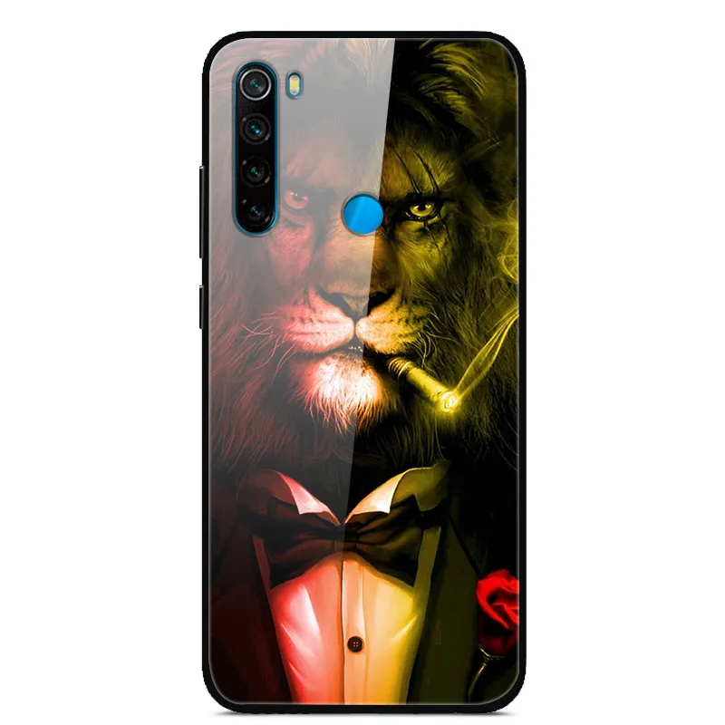 16 Для Xiaomi Redmi Note 8 чехол из закаленного стекла с печатным жестким чехлом для Xiaomi Redmi Note 8 Note8 чехол для Redmi Note 8 Pro Бампер - Цвет: 16