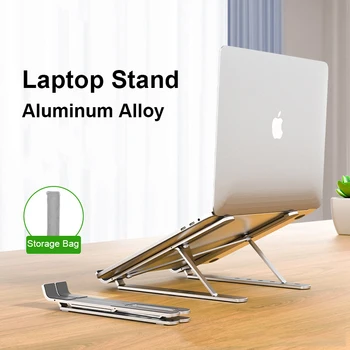 

Aluminum Laptop Stand Portable Support Laptop Holder For Macbook Pro PC Adjustable Notebook Stand Computer Riser Cooling Base