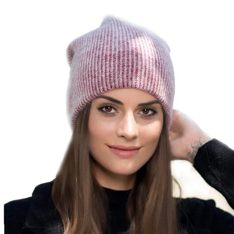 

new simple Rabbit fur Beanie Hat for Women Winter hat for children Skullies Warm Gravity Falls Cap Gorros Female Cap40