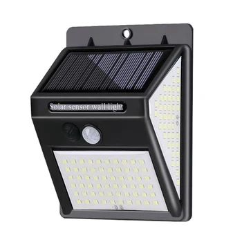 

140 Leds Solar Powered Wall Lamp Lighting Sensor & PIR Motion Sensor Control IP65 Water-resistant Outdoor Secure Light