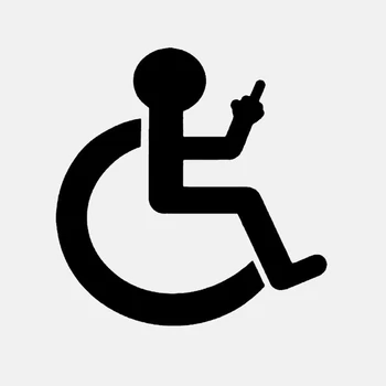 

Dawasaru Cartoon Wheelchair Finger Up Car Sticker Personality Decal Laptop Truck Motorcycle Auto Accessories PVC,13cm*12cm
