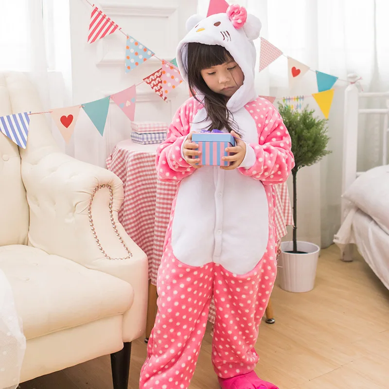 

Kigurumi Pajamas Bow Cat For Children Baby Girls Pyjamas Boy Sleepwear Animal Anime Onesie Kids Costume Jumpsuit