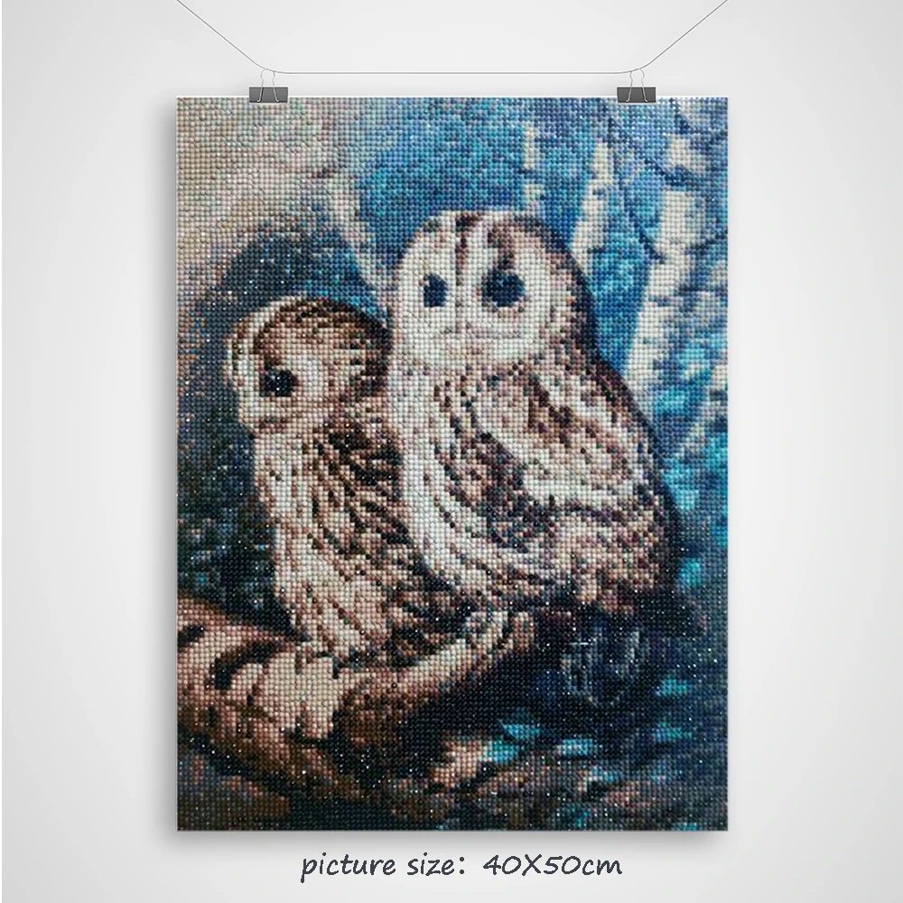 Diamond Painting Full Square Owl Cross Stitch Diamond Mosaic Animal Bead  Embroidery Bird Picture Rhinestone Wall