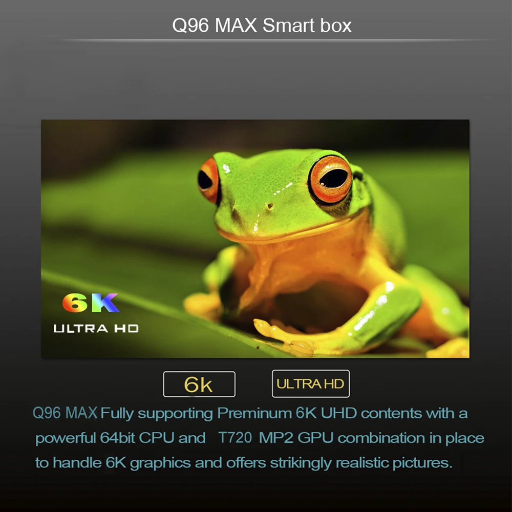 Android 9,0 tv Box Q96 MAX Allwinner H6 4K медиаплеер HDR 6K декодирование 4 ГБ/32 ГБ 2,4G WiFi 100M LAN USB3.0 VP9 H.265 приставка