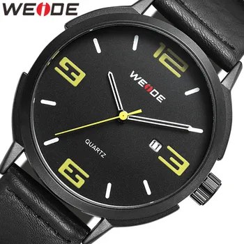 

WEIDE 2019 brand Clock Men luxury automatic PU strap watch Analog quartz men sport watches Water Resistant shockproof waterproof