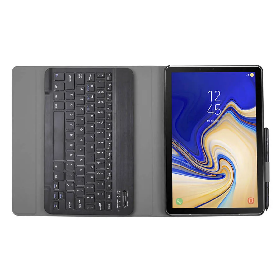 Bluetooth Keyboard Leather Case for Samsung Galaxy Tab A 10.5'' T590 T595 Removable Tablet Stand Cover Wireless Keyboard Case (9)