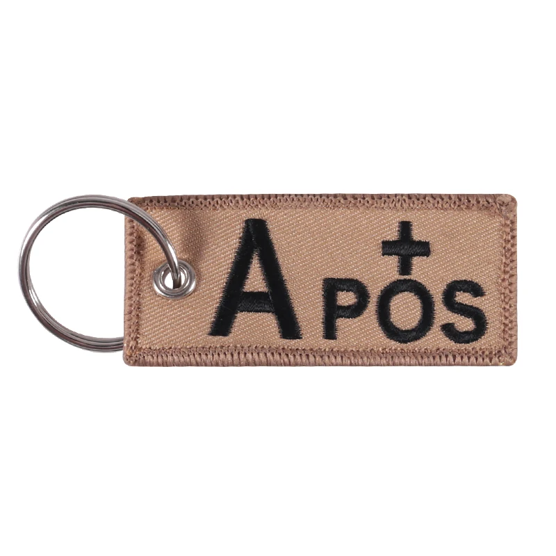 Брелок для ключей в форме крови, A+B+ AB+ O+ передний POS отрицательный NEG, группа крови, тактический военный аварийный брелок - Цвет: 1