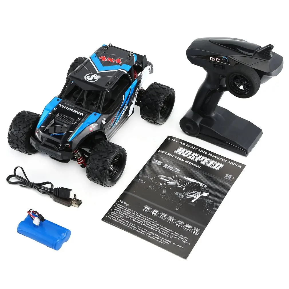 1/18 RC Автомобиль 2,4G Monster Truck автомобиль 36 км/ч пульт дистанционного управления игрушки управления Лер модель внедорожника грузовик Радиоуправляемая машина игрушка - Цвет: Черный