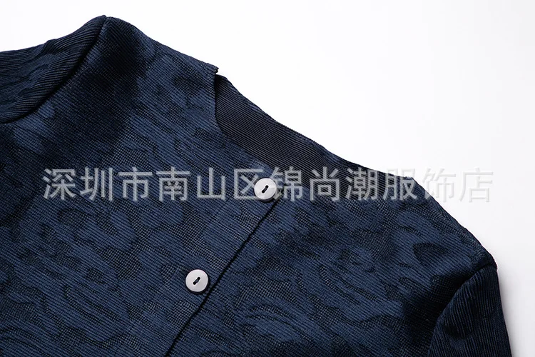Miyake Плиссированное Брендовое женское платье зима новые продукты цветочный длинный рукав однобортный kuotawei средней длины пальто