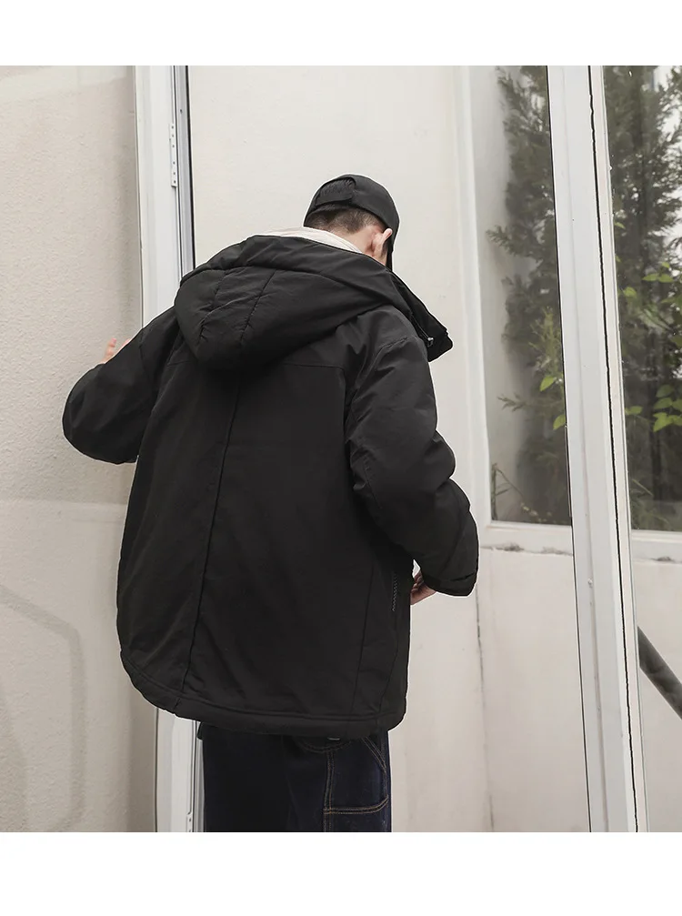 Популярный бренд года, стиль, мужской пуховик с капюшоном, рабочая одежда, белый утиный пух, куртка с большими карманами, плотное пальто