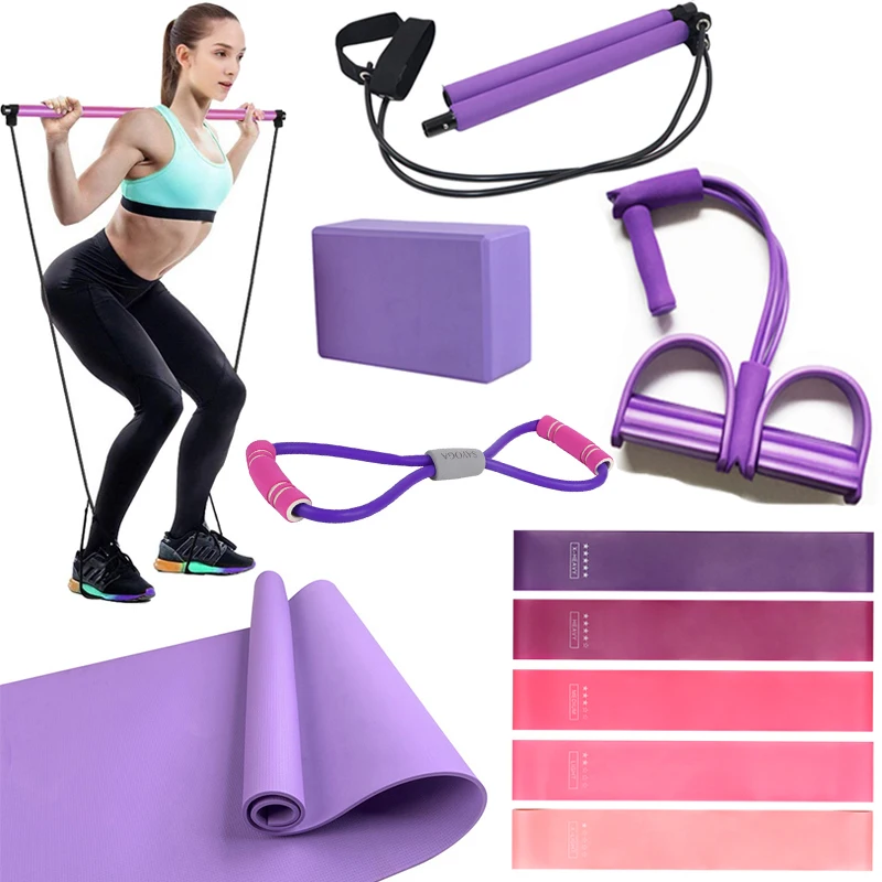 20 шт./компл. эластичная резинка для фитнеса упражнения Эспандеры длинные