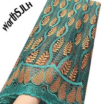 

African Lace Fabric 2019 High Quality Blue 5yard Tulle Lace Fabric Green African French Net Lace Fabric Eveing Dress 2020
