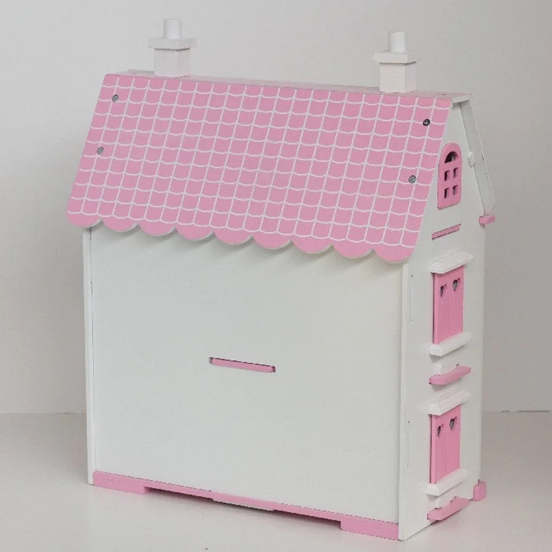 pink and white dollhouse