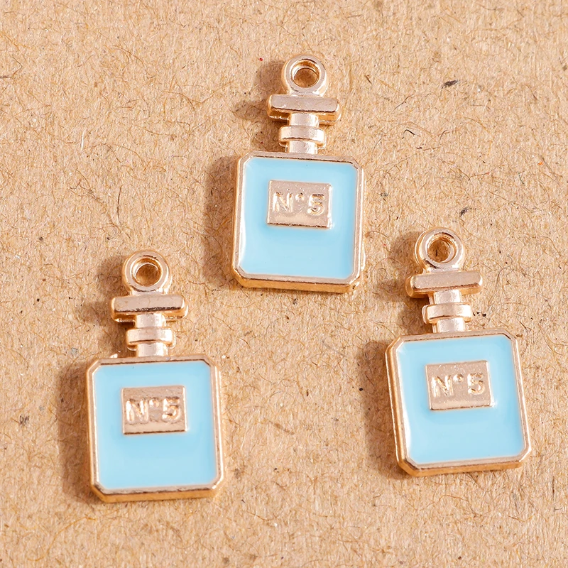 10 stücke 20*11mm niedlichen Emaille Kristall Parfüm Flasche Charm Anhänger für Halskette Ohrringe DIY Schmuck machen Zubehör Ergebnisse – Detail 3
